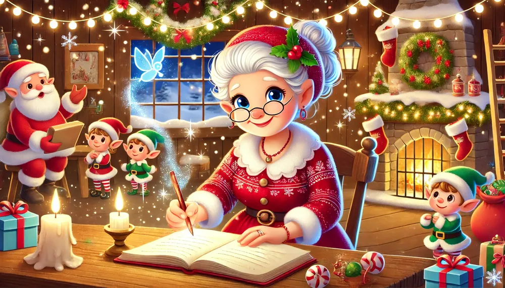 Mrs Claus helps Santa keep up-to-date with his Naughty and Nice lists